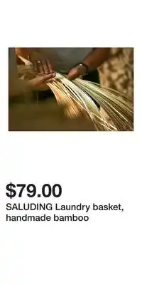 IKEA SALUDING Laundry basket, handmade bamboo offer