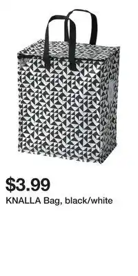 IKEA KNALLA Bag, black/white offer