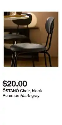 IKEA ÖSTANÖ Chair, black Remmarn/dark gray offer