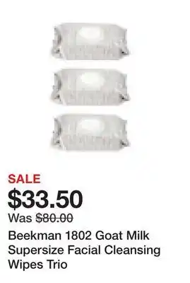 TSC Stores Beekman 1802 Goat Milk Supersize Facial Cleansing Wipes Trio offer