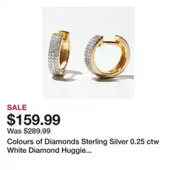 TSC Stores Colours of Diamonds Sterling Silver 0.25 ctw White Diamond Huggie Hoop Earrings offer