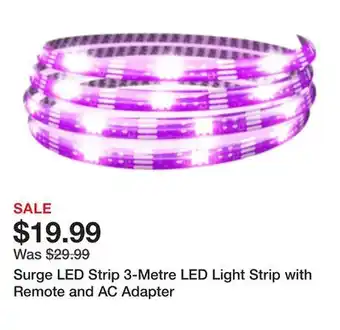 TSC Stores Surge LED Strip 3-Metre LED Light Strip with Remote and AC Adapter offer