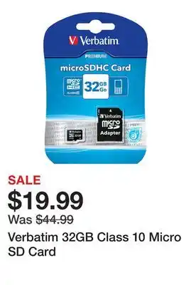 TSC Stores Verbatim 32GB Class 10 Micro SD Card offer