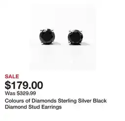 TSC Stores Colours of Diamonds Sterling Silver Black Diamond Stud Earrings offer