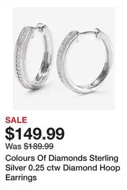 TSC Stores Colours Of Diamonds Sterling Silver 0.25 ctw Diamond Hoop Earrings offer