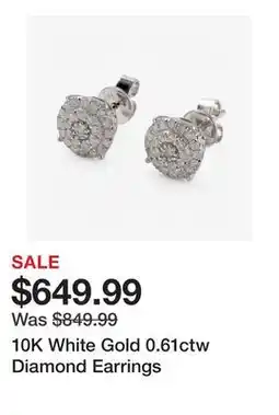 TSC Stores 10K White Gold 0.61ctw Diamond Earrings offer