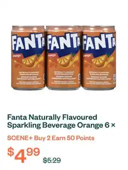 Voilà Fanta Naturally Flavoured Sparkling Beverage Orange 6 × 222 ml offer