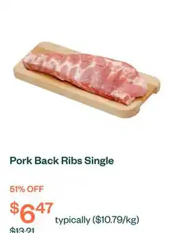 Voilà Pork Back Ribs Single offer