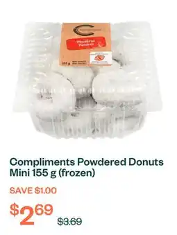 Voilà Compliments Powdered Donuts Mini 155 g (frozen) offer