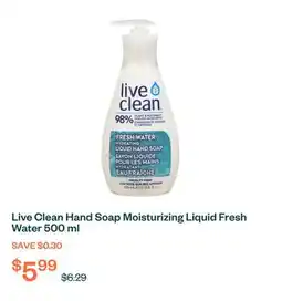 Voilà Live Clean Hand Soap Moisturizing Liquid Fresh Water 500 ml offer