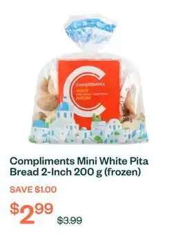 Voilà Compliments Mini White Pita Bread 2-Inch 200 g (frozen) offer