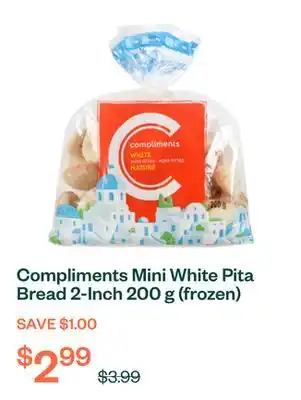 Voilà Compliments Mini White Pita Bread 2-Inch 200 g (frozen) offer