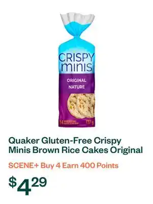 Voilà Quaker Gluten-Free Crispy Minis Brown Rice Cakes Original 127 g offer