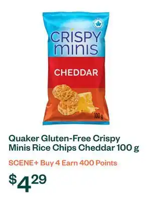 Voilà Quaker Gluten-Free Crispy Minis Rice Chips Cheddar 100 g offer