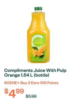 Voilà Compliments Juice With Pulp Orange 1.54 L (bottle) offer