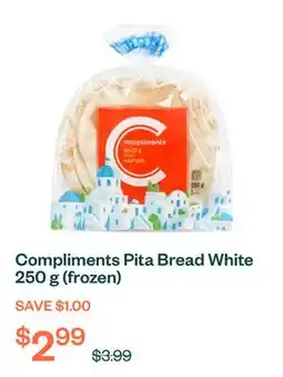 Voilà Compliments Pita Bread White 250 g (frozen) offer