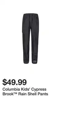 Sport Chek Columbia Kids' Cypress Brook Rain Shell Pants offer