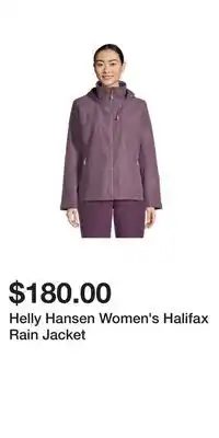 Sport Chek Helly Hansen Women's Halifax Rain Jacket offer