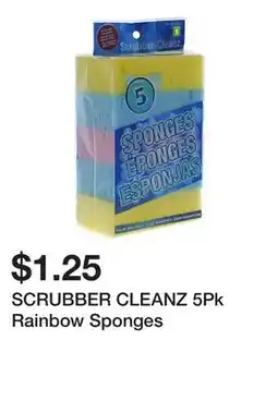 Dollarama SCRUBBER CLEANZ 5Pk Rainbow Sponges offer