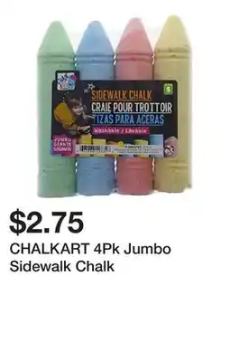 Dollarama CHALKART 4Pk Jumbo Sidewalk Chalk offer