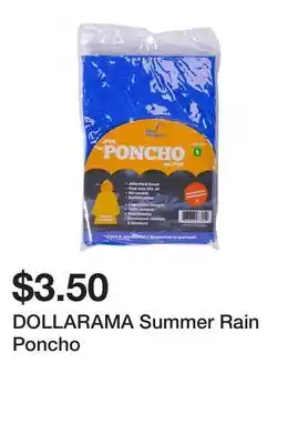 Dollarama DOLLARAMA Summer Rain Poncho offer