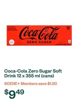 Voilà Coca-Cola Zero Sugar Soft Drink 12 x 355 ml (cans) offer