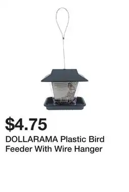 Dollarama DOLLARAMA Plastic Bird Feeder With Wire Hanger offer