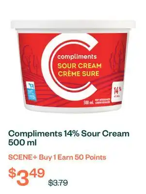 Voilà Compliments 14% Sour Cream 500 ml offer