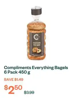 Voilà Compliments Everything Bagels 6 Pack 450 g offer