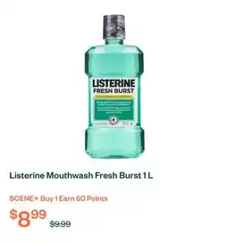 Voilà Listerine Mouthwash Fresh Burst 1 L offer