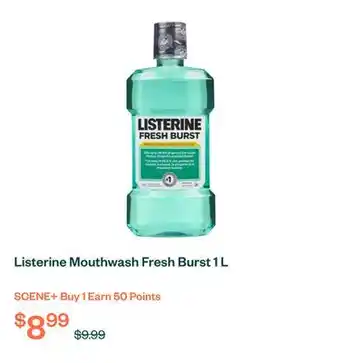 Voilà Listerine Mouthwash Fresh Burst 1 L offer