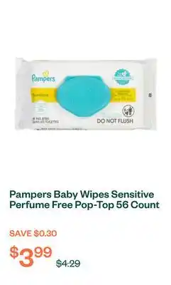 Voilà Pampers Baby Wipes Sensitive Perfume Free Pop-Top 56 Count offer