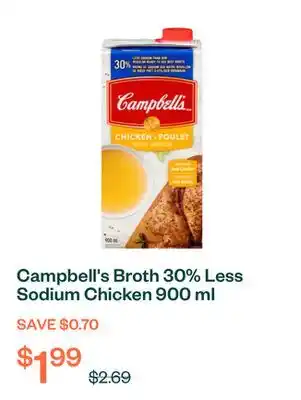 Voilà Campbell's Broth 30% Less Sodium Chicken 900 ml offer