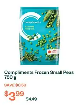 Voilà Compliments Frozen Small Peas 750 g offer