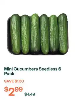 Voilà Mini Cucumbers Seedless 6 Pack offer