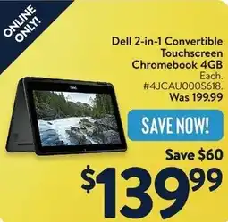 Walmart Dell 2-in-1 Convertible Touchscreen Chromebook 4GB offer