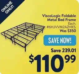 Walmart ViscoLogic Foldable Metal Bed Frame offer