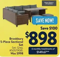 Walmart Brookbury 5-Piece Sectional Set offer