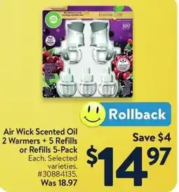 Walmart Air Wick Scented Oil 2 Warmers + 5 Refills or Refills 5-Pack offer