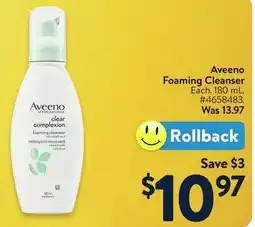 Walmart Aveeno Foaming Cleanser offer