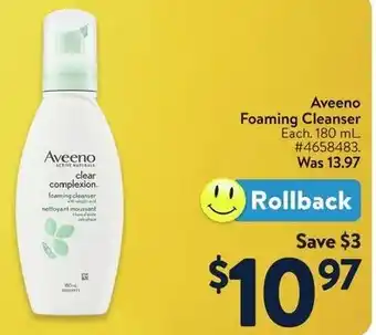 Walmart Aveeno Foaming Cleanser offer