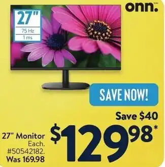 Walmart onn 27" Monitor offer