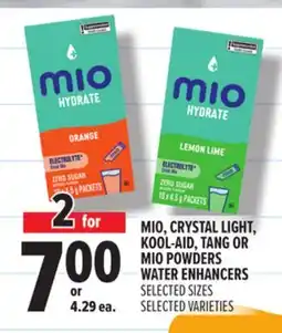 Metro MIO, CRYSTAL LIGHT, KOOL-AID, TANG OR MIO POWDERS WATER ENHANCERS offer