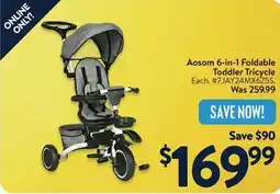 Walmart Aosom 6-in-1 Foldable Toddler Tricycle offer