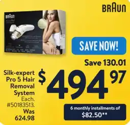 Walmart Braun Silk-expert Pro 5 Hair Removal System offer