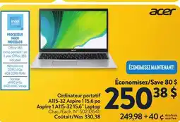 Walmart Acer Aspire 1 A115-32 15.6 Laptop offer