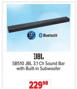 2001 Audio Video SB510 JBL 3.1 Ch Sound Bar with Built-in Subwoofer offer