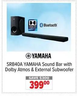 2001 Audio Video SRB40A YAMAHA Sound Bar with Dolby Atmos & External Subwoofer offer