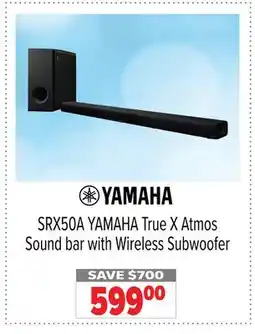 2001 Audio Video SRX50A YAMAHA True X Atmos Sound bar with Wireless Subwoofer offer