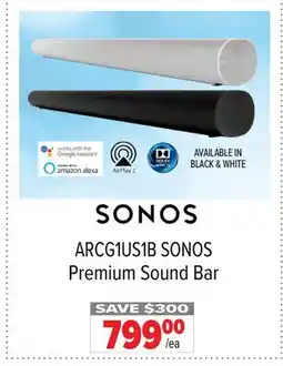 2001 Audio Video ARCG1US1B SONOS Premium Sound Bar offer